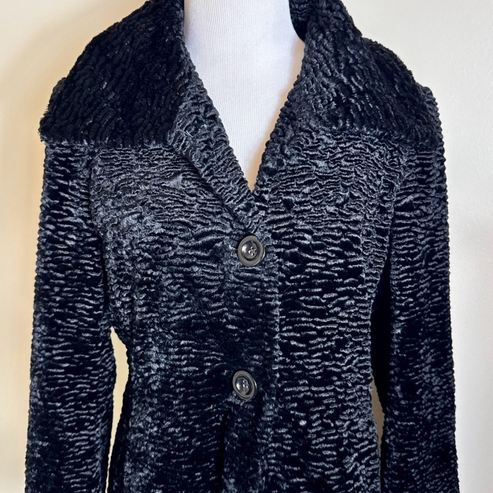 Pelle Studio Black Faux Fur Coat Medium